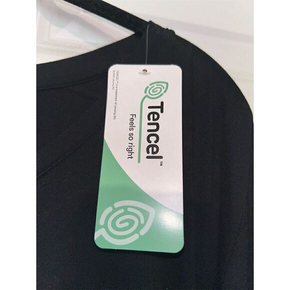 Lands' End Women's Plus 3X Black Tee Shirt Dress Short Sleeve Round Neck - Picture 3 of 8